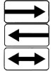 8.3.1 - 8.3.3 "Направления действия". Указывают направления действия знаков, установленных перед перекрестком, или направления движения к обозначенным объектам, находящимся непосредственно у дороги.