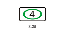8.25 "Экологический класс транспортного средства". Указывает, что действие знаков 3.3 - 3.5, 3.18.1, 3.18.2 и 4.1.1 - 4.1.6 распространяется на механические транспортные средства: